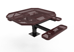 MyTcoat MYT-TOT46-15-013 46" Octagon Pedestal Picnic Table with Surface Mount, 3 Seat and ADA Accessible (76.5"W x 69.5"D x 30"H)