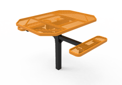 MyTcoat MYT-TOT46-16-012 46" Octagon Pedestal Picnic Table with Inground Mount, 2 Seat and ADA Accessible (77"W x 63"D x 30''H)