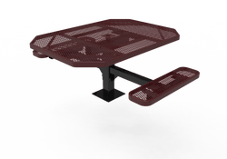 MyTcoat MYT-TOT46-17-012 46" Octagon Pedestal Picnic Table with Surface Mount, 2 Seat and ADA Accessible (77"W x 63"D x 30"H)