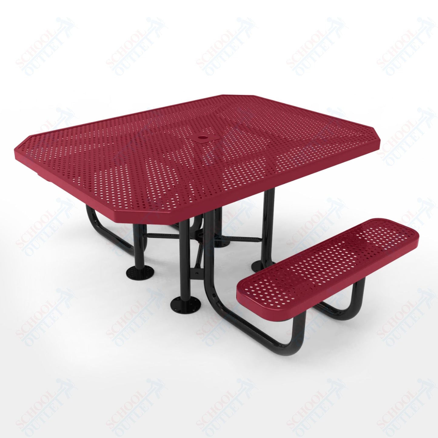 MyTcoat MYT - TOT46 - 012 46″ Octagon Portable Picnic Table with 2 Seat and ADA Accessible (77"W x 62"D x 30"H) - SchoolOutlet