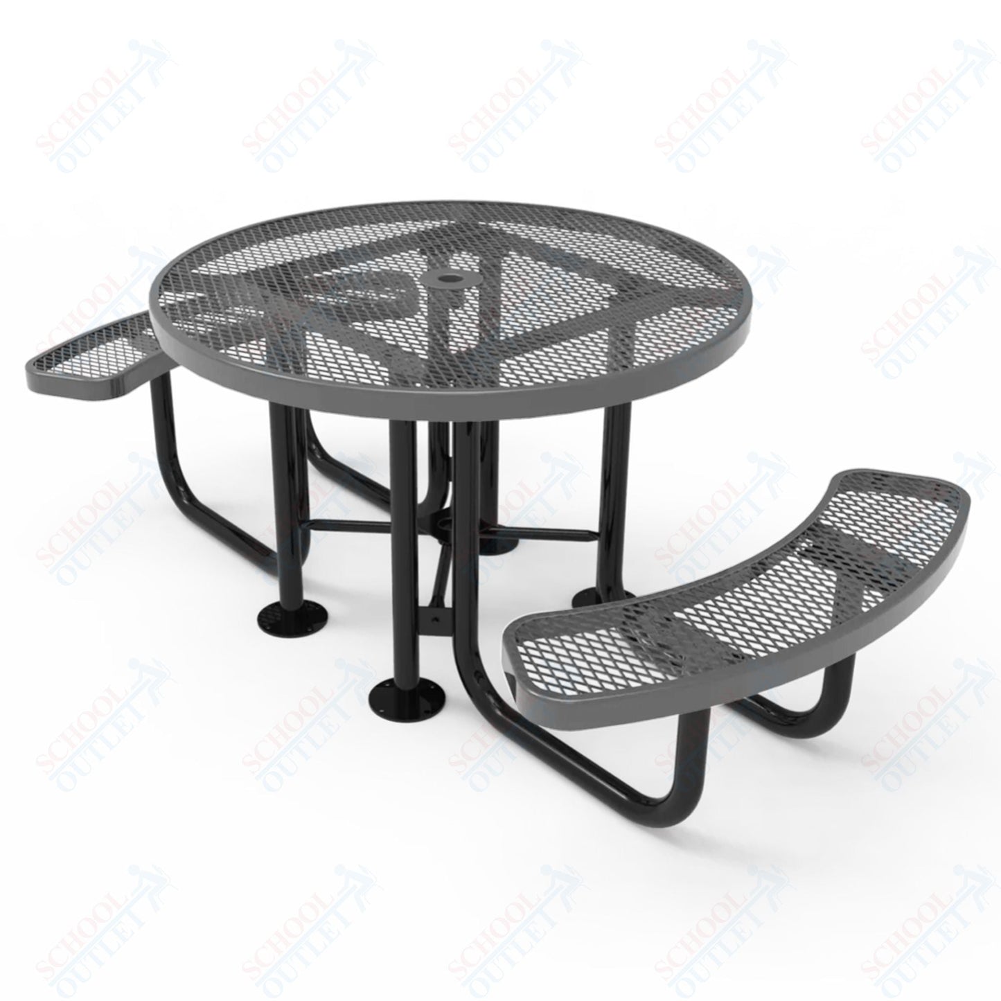 MyTcoat MYT - TRD46 - 012 46″ Round Portable Picnic Table with 2 Seat (80.1"W x 42.5"D x 30"H) - SchoolOutlet