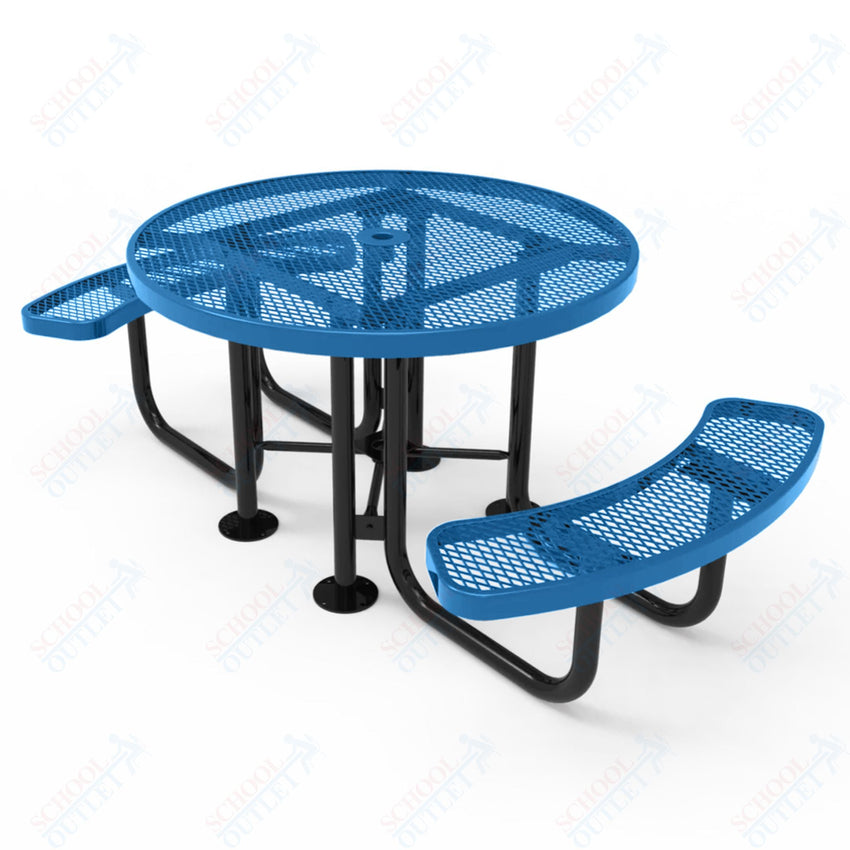 MyTcoat MYT - TRD46 - 012 46″ Round Portable Picnic Table with 2 Seat (80.1"W x 42.5"D x 30"H) - SchoolOutlet