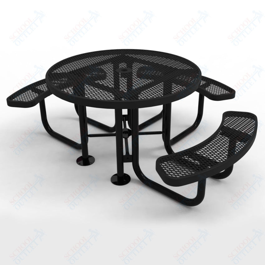 MyTcoat MYT - TRD46 - 013 46″ Round Portable Picnic Table with 3 Seat (80.1"W x 63.1"D x 30"H) - SchoolOutlet