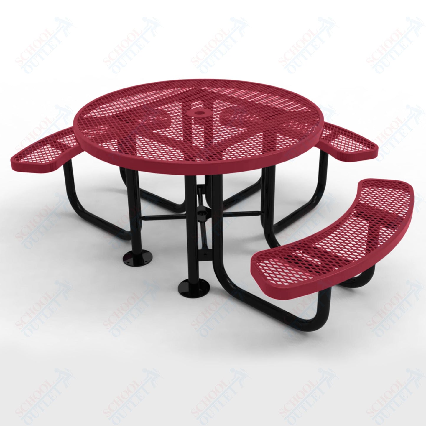 MyTcoat MYT - TRD46 - 013 46″ Round Portable Picnic Table with 3 Seat (80.1"W x 63.1"D x 30"H) - SchoolOutlet