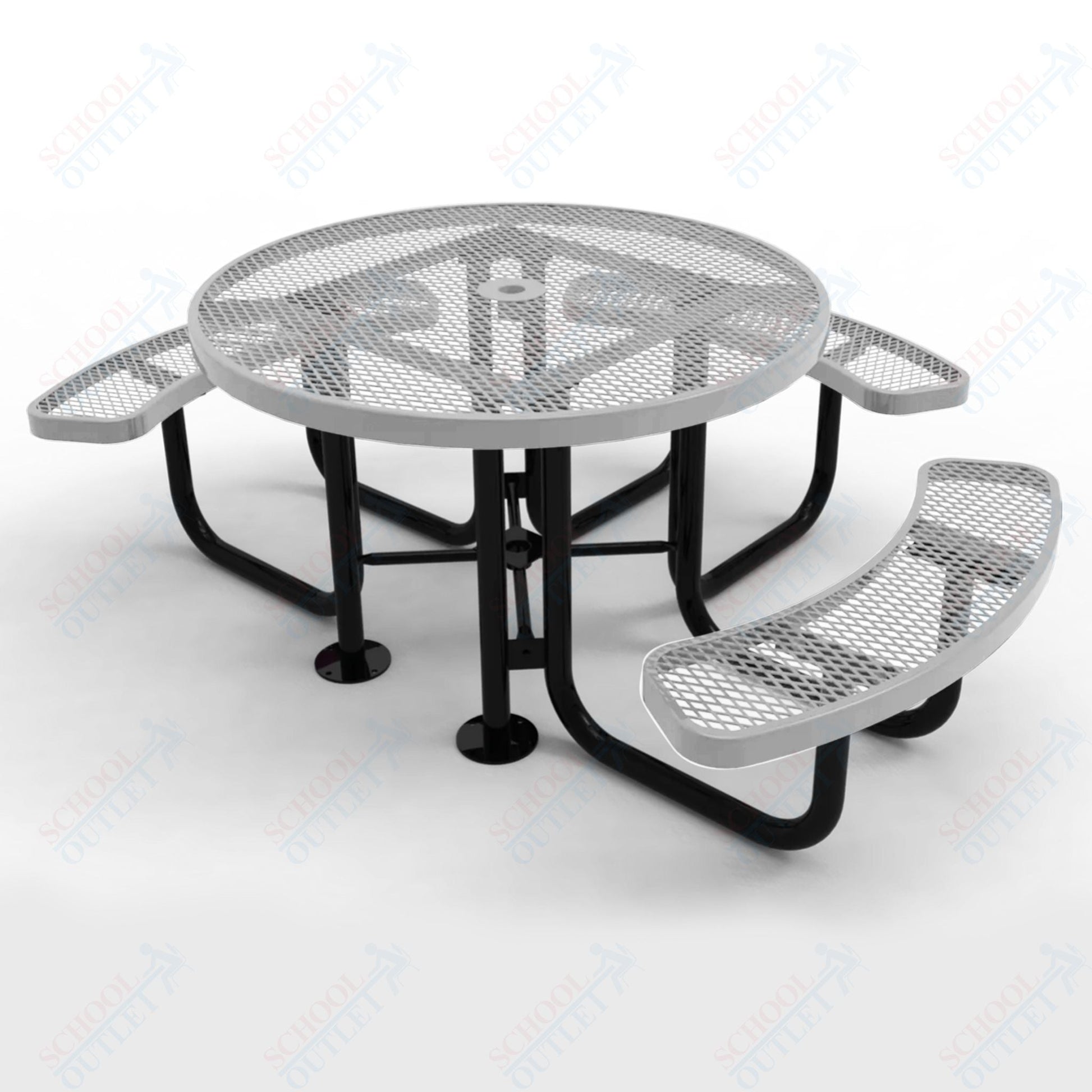 MyTcoat MYT - TRD46 - 013 46″ Round Portable Picnic Table with 3 Seat (80.1"W x 63.1"D x 30"H) - SchoolOutlet