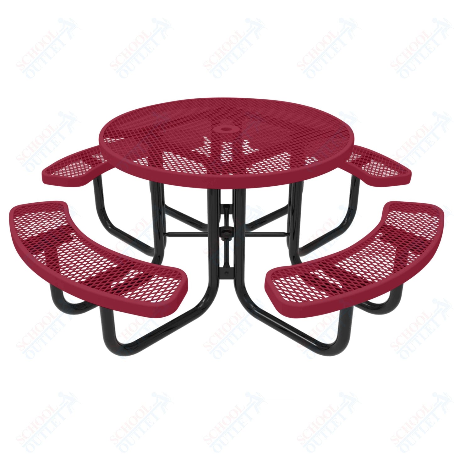 MyTcoat MYT - TRD46 46″ Round Portable Picnic Table (78"W x 78"D x 30"H) - SchoolOutlet