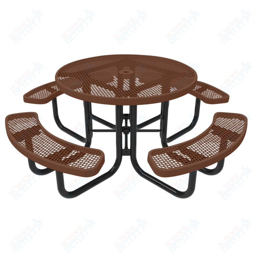 MyTcoat MYT - TRD46 46″ Round Portable Picnic Table (78"W x 78"D x 30"H) - SchoolOutlet