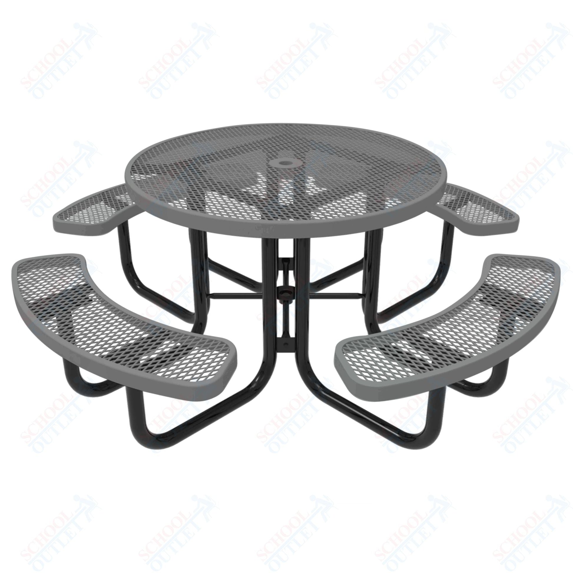 MyTcoat MYT - TRD46 46″ Round Portable Picnic Table (78"W x 78"D x 30"H) - SchoolOutlet