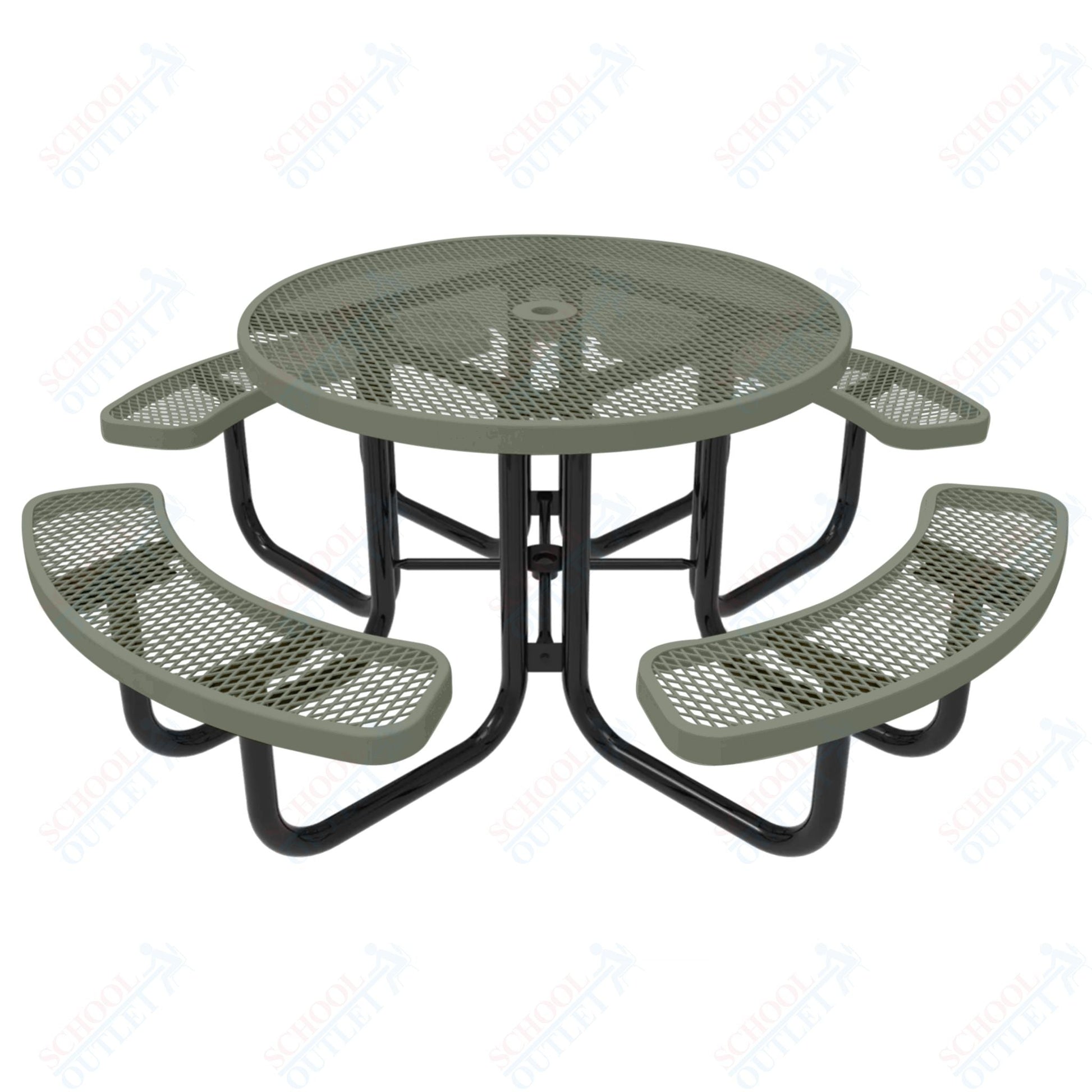 MyTcoat MYT - TRD46 46″ Round Portable Picnic Table (78"W x 78"D x 30"H) - SchoolOutlet