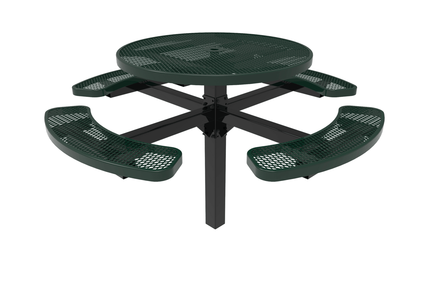 MyTcoat MYT-TRD46-12 46" Round Pedestal Picnic Table with Inground Mount (30"H) - SchoolOutlet