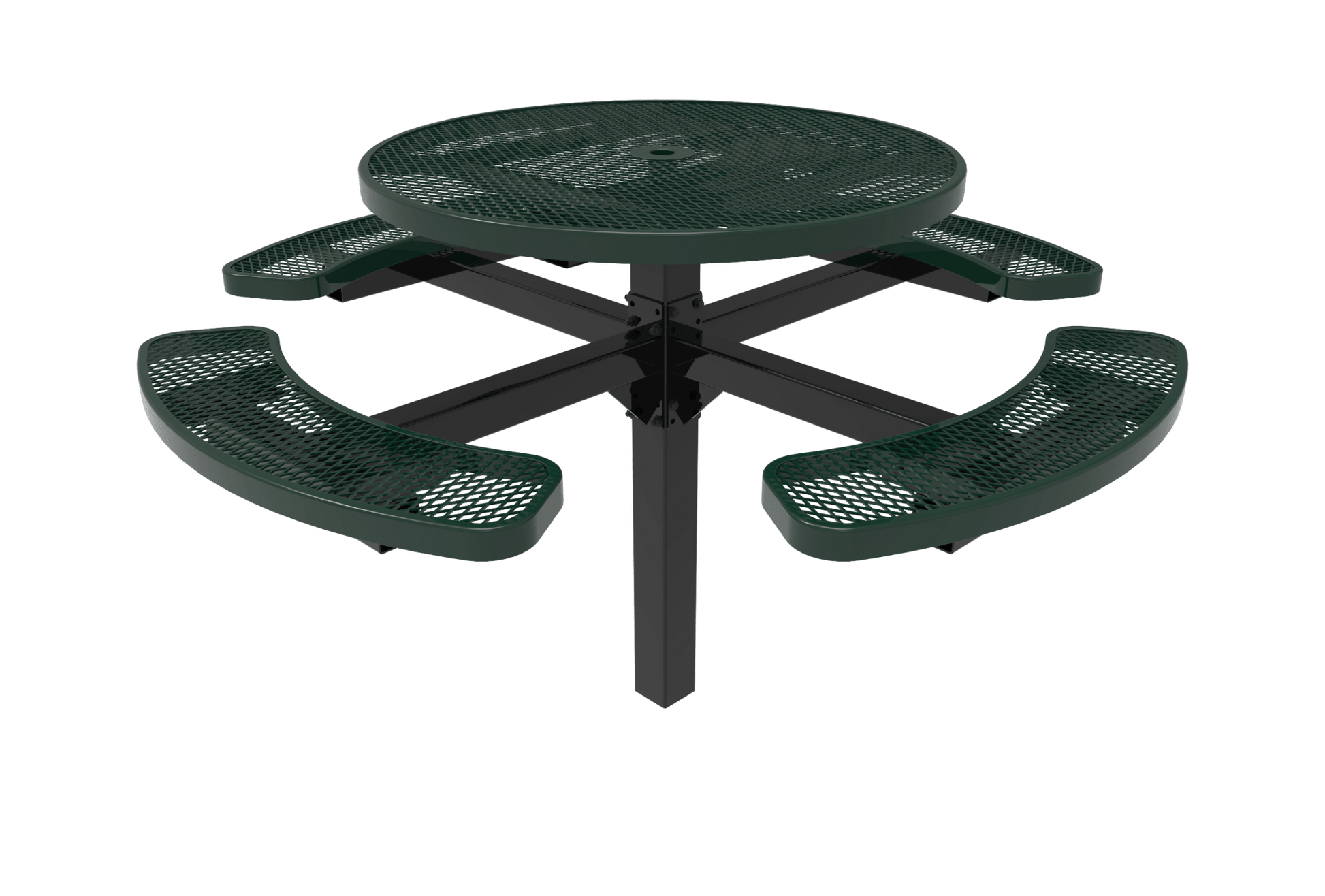 MyTcoat MYT-TRD46-12 46" Round Pedestal Picnic Table with Inground Mount (30"H) - SchoolOutlet