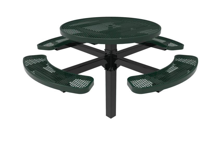 MyTcoat MYT-TRD46-12 46" Round Pedestal Picnic Table with Inground Mount (30"H) - SchoolOutlet