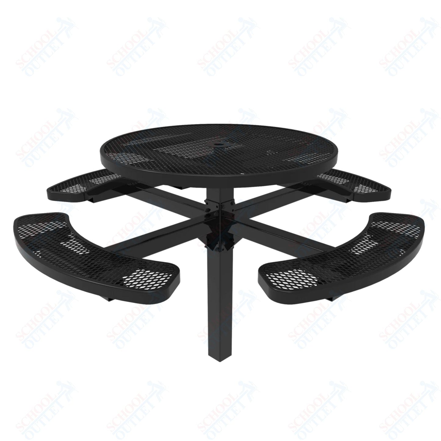 MyTcoat MYT - TRD46 - 12 46" Round Pedestal Picnic Table with Inground Mount (30"H) - SchoolOutlet