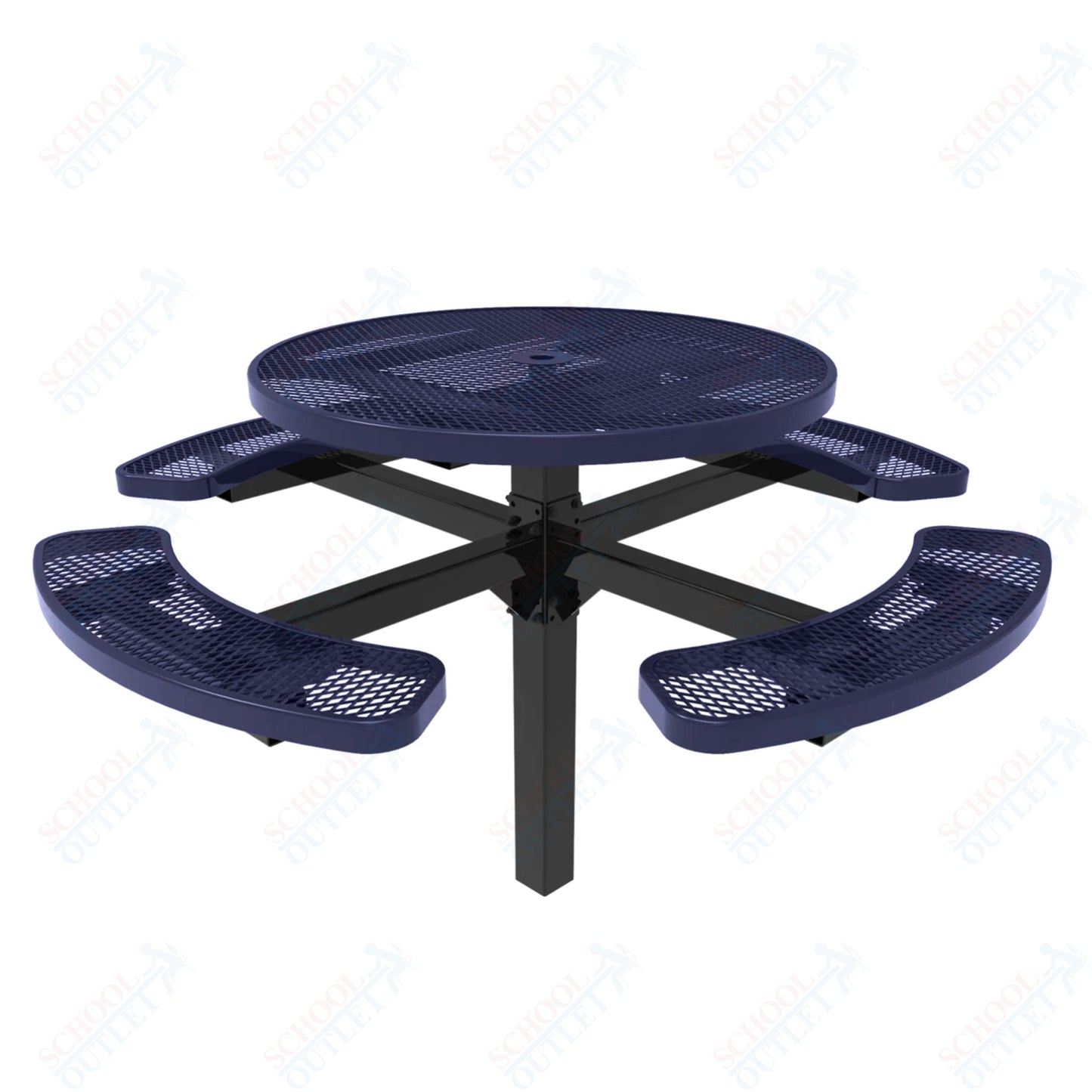 MyTcoat MYT - TRD46 - 12 46" Round Pedestal Picnic Table with Inground Mount (30"H) - SchoolOutlet