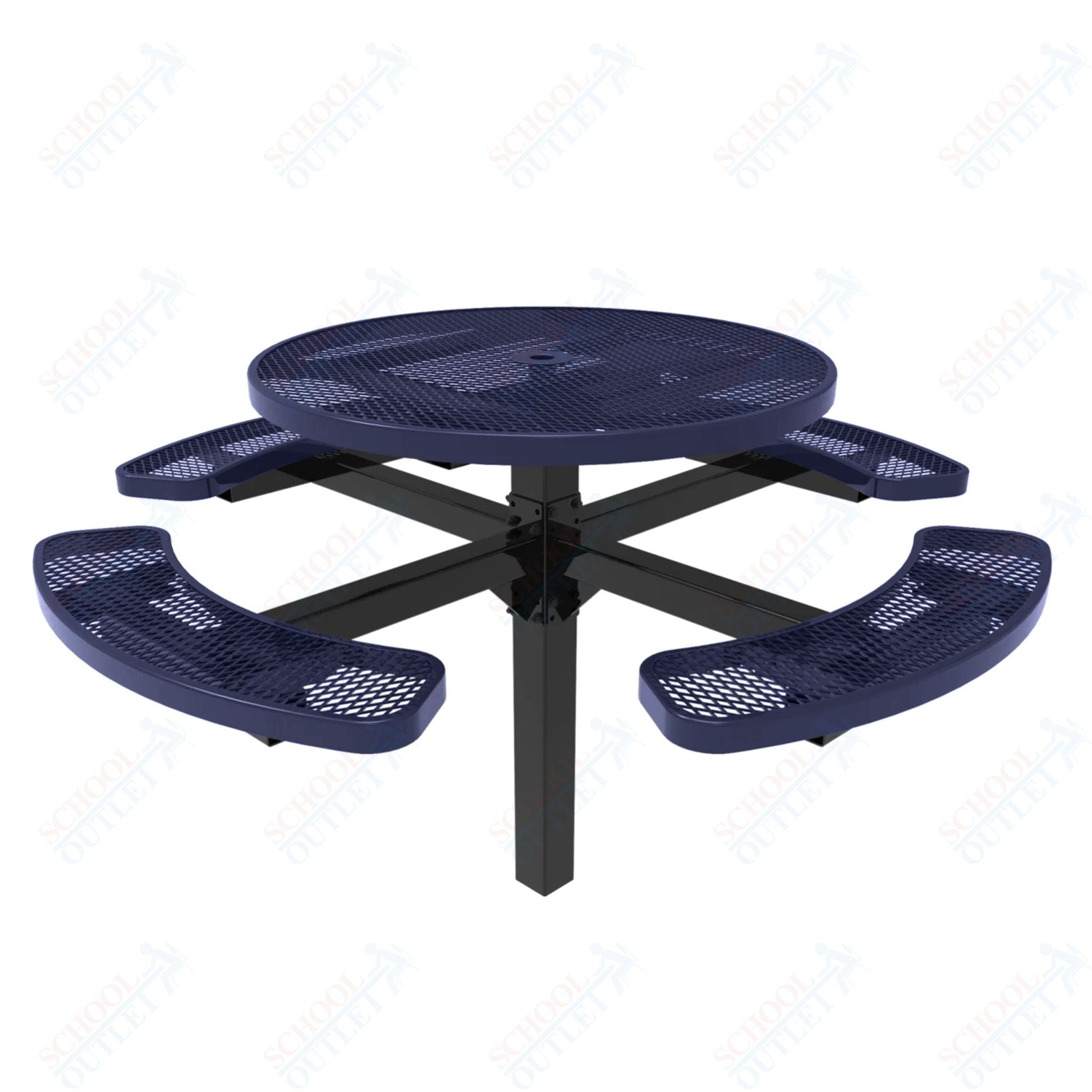 MyTcoat MYT - TRD46 - 12 46" Round Pedestal Picnic Table with Inground Mount (30"H) - SchoolOutlet