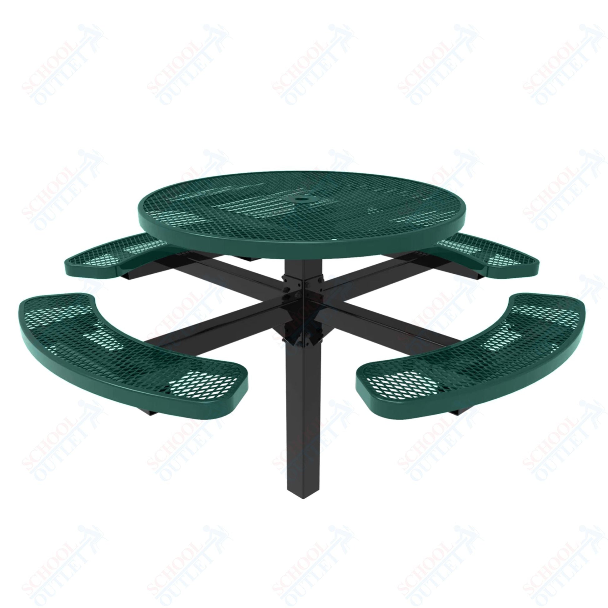 MyTcoat MYT - TRD46 - 12 46" Round Pedestal Picnic Table with Inground Mount (30"H) - SchoolOutlet