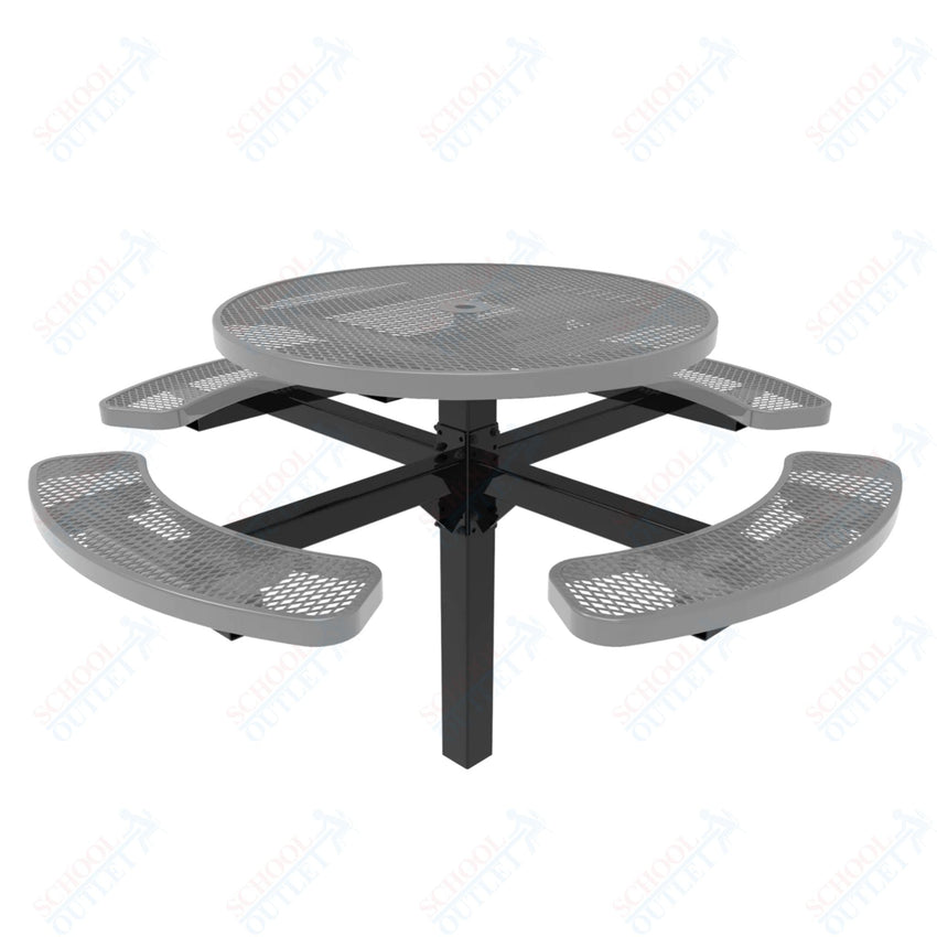 MyTcoat MYT - TRD46 - 12 46" Round Pedestal Picnic Table with Inground Mount (30"H) - SchoolOutlet