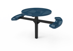 MyTcoat MYT-TRD46-16-002 46″ Round Pedestal Picnic Table with Inground Mount, 2 Seat and Alternate ADA Accessible (30"H)