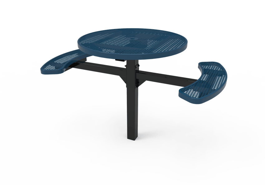 MyTcoat MYT-TRD46-16-002 46″ Round Pedestal Picnic Table with Inground Mount, 2 Seat and Alternate ADA Accessible (30"H) - SchoolOutlet