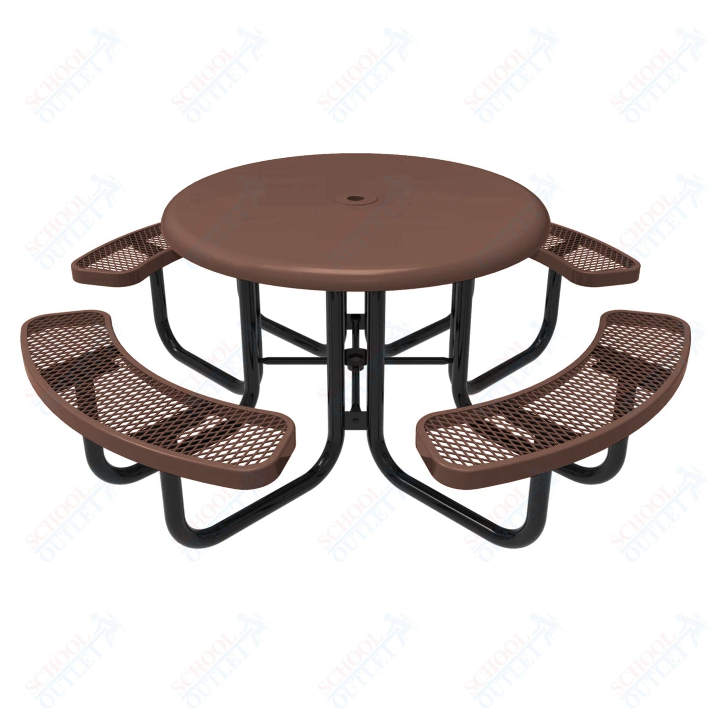 MyTcoat MYT - TRS46 46″ Round Solid Top Portable Picnic Table (78"W x 78"D x 30"H) - SchoolOutlet