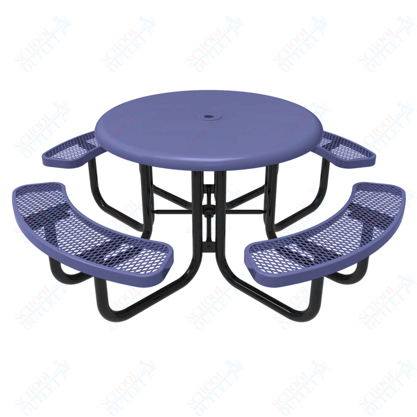 MyTcoat MYT - TRS46 46″ Round Solid Top Portable Picnic Table (78"W x 78"D x 30"H) - SchoolOutlet