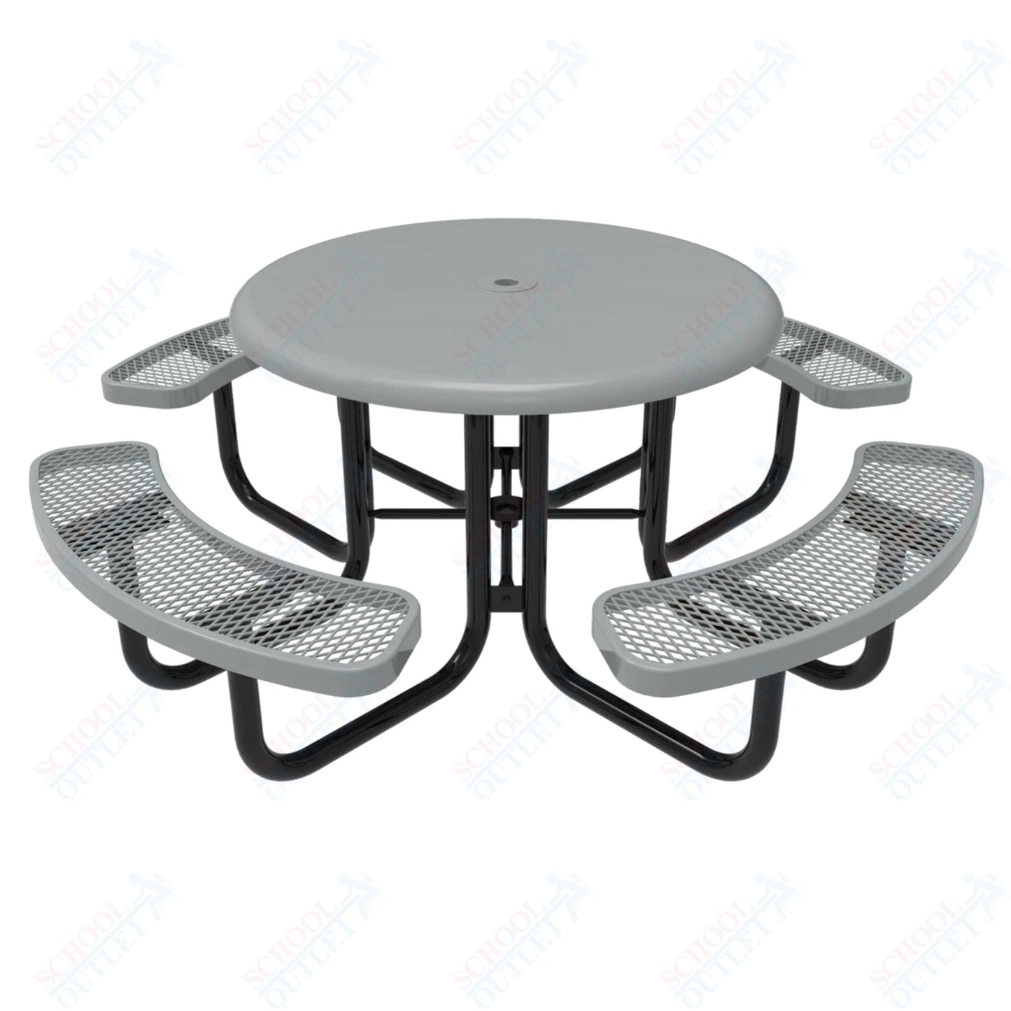 MyTcoat MYT - TRS46 46″ Round Solid Top Portable Picnic Table (78"W x 78"D x 30"H) - SchoolOutlet