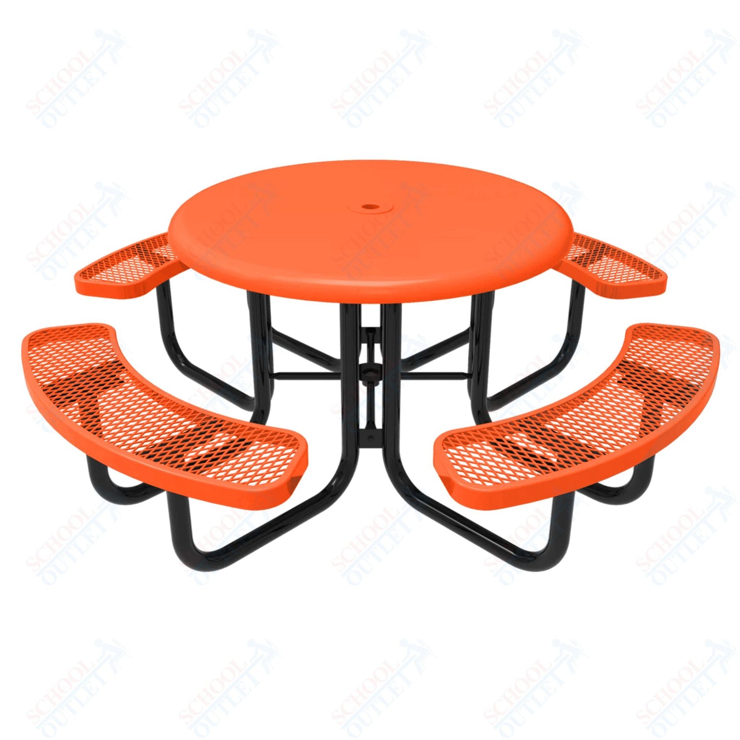 MyTcoat MYT - TRS46 46″ Round Solid Top Portable Picnic Table (78"W x 78"D x 30"H) - SchoolOutlet