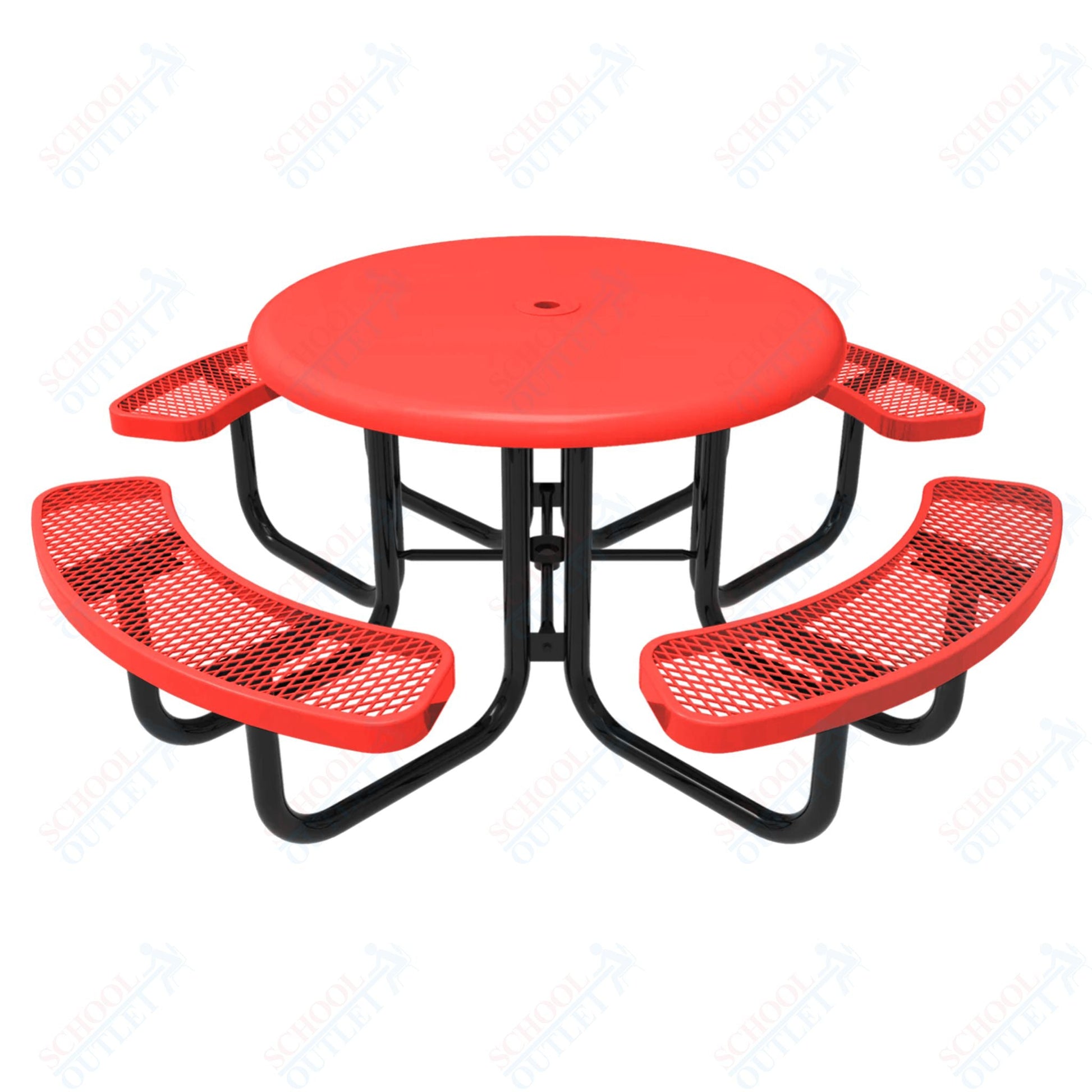 MyTcoat MYT - TRS46 46″ Round Solid Top Portable Picnic Table (78"W x 78"D x 30"H) - SchoolOutlet