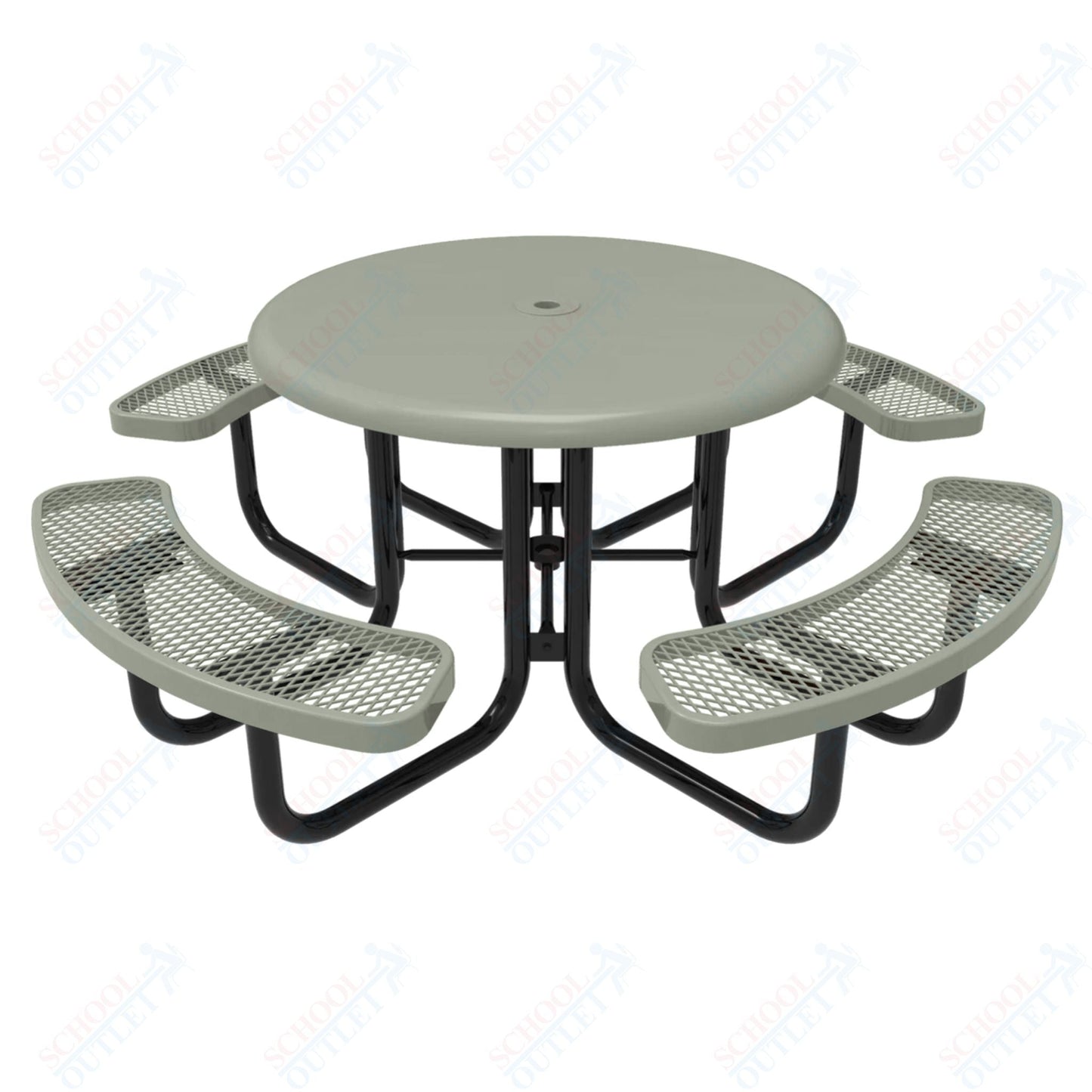 MyTcoat MYT - TRS46 46″ Round Solid Top Portable Picnic Table (78"W x 78"D x 30"H) - SchoolOutlet