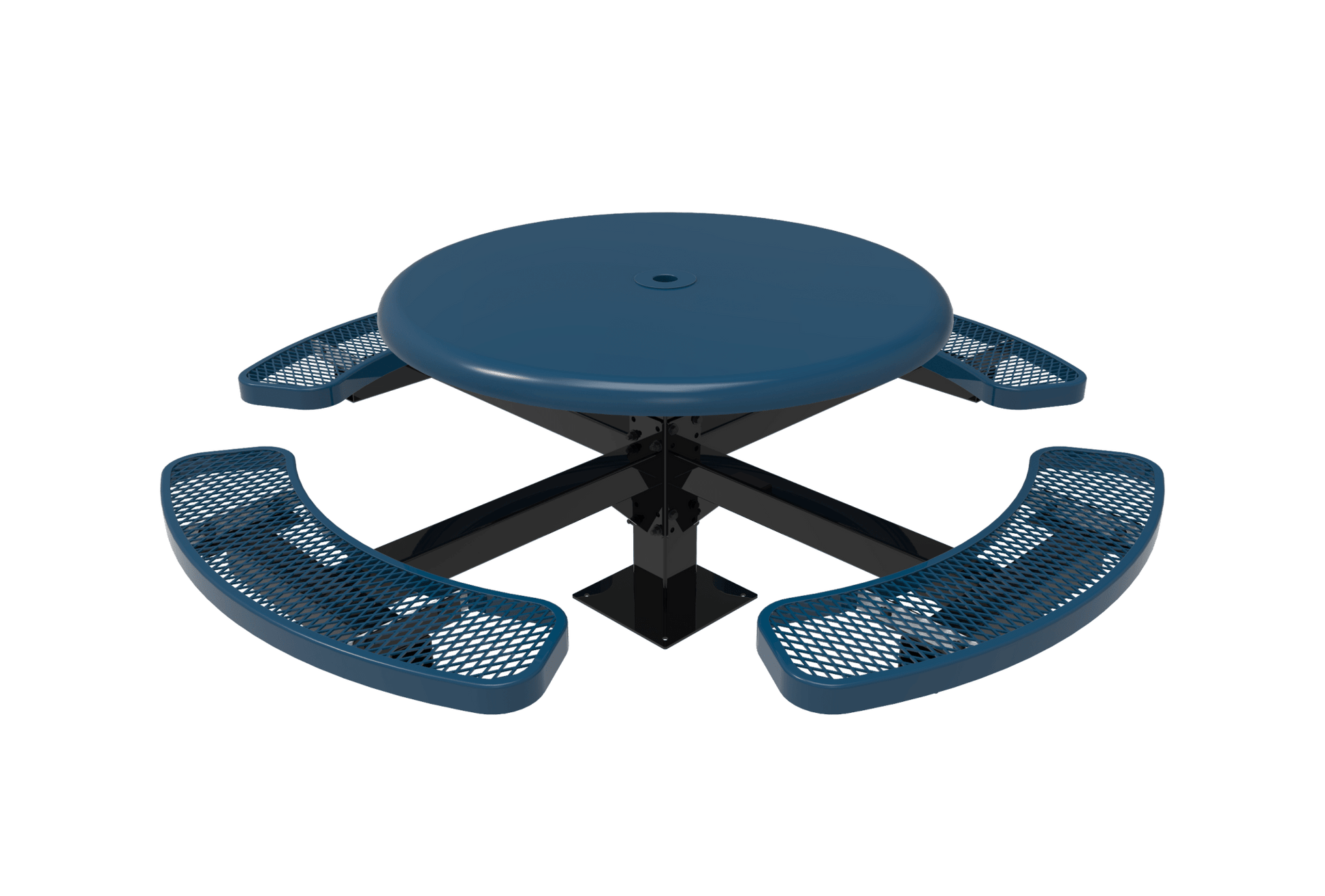 MyTcoat MYT-TRS46-12 46″ Round Solid Top Pedestal Picnic Table With Inground Mount (30"H) - SchoolOutlet