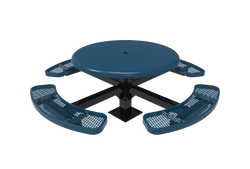 MyTcoat MYT-TRS46-12 46″ Round Solid Top Pedestal Picnic Table With Inground Mount (30"H)