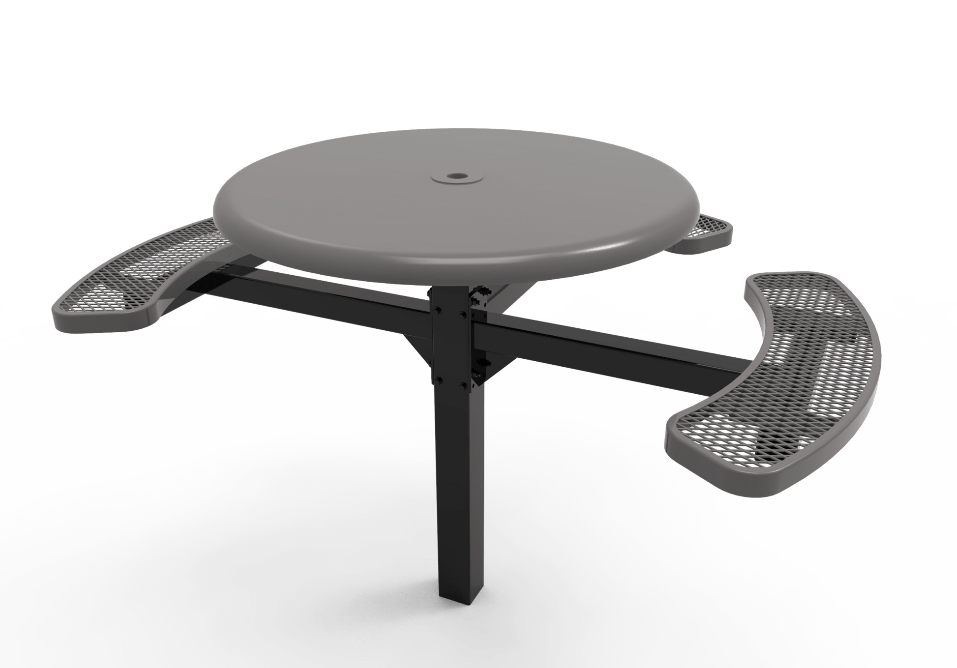 MyTcoat MYT-TRS46-14-003 46″ Round Solid Top Pedestal Picnic Table with Inground Mount, 3 Seat and ADA Accessible (30"H) - SchoolOutlet