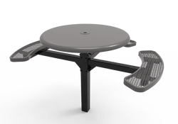 MyTcoat MYT-TRS46-14-003 46″ Round Solid Top Pedestal Picnic Table with Inground Mount, 3 Seat and ADA Accessible (30"H)