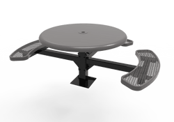MyTcoat MYT-TRS46-15-003 46″ Round Solid Top Pedestal Picnic Table with Surface Mount, 3 Seat and ADA Accessible (30"H)