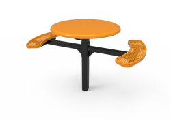 MyTcoat MYT-TRS46-16-002 46″ Round Solid Top Pedestal Picnic Table with Inground Mount, 2 Seat and Alternate ADA Accessible (30"H)