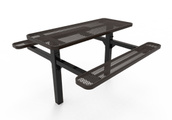 MyTcoat MYT-TRT06-08 6′ Rectangular Double Pedestal Picnic Table with Inground Mount (72"W x 72.5"D x 28.2"H)