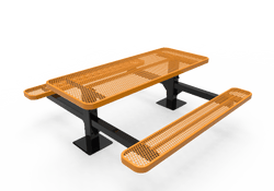 MyTcoat MYT-TRT06-09 6′ Rectangular Double Pedestal Picnic Table with Surface Mount (72"W x 75.5"D x 30"H)