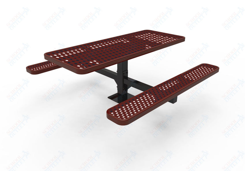 MyTcoat MYT - TRT06 - 07 6′ Rectangular Pedestal Picnic Table with Surface Mount (72"W x 72.5"D x 30"H) - SchoolOutlet