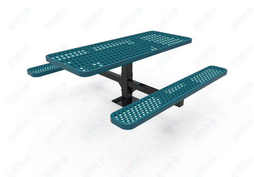 MyTcoat MYT - TRT06 - 07 6′ Rectangular Pedestal Picnic Table with Surface Mount (72"W x 72.5"D x 30"H) - SchoolOutlet