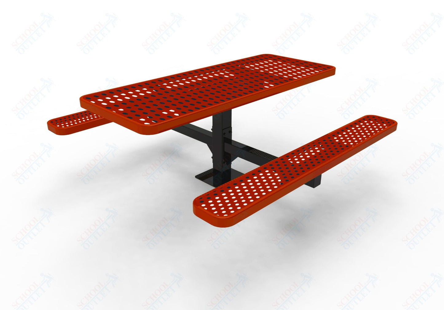 MyTcoat MYT - TRT06 - 07 6′ Rectangular Pedestal Picnic Table with Surface Mount (72"W x 72.5"D x 30"H) - SchoolOutlet