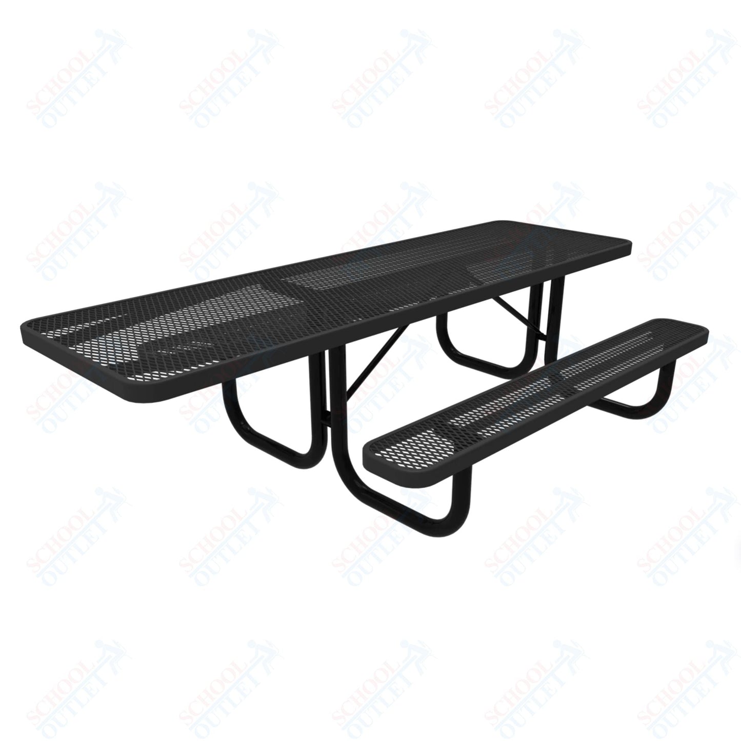 MyTcoat MYT - TRT08 - 001 8' Rectangular Portable Picnic Table with 2 Benches and ADA Accessible (94"W x 60"D x 30''H) - SchoolOutlet