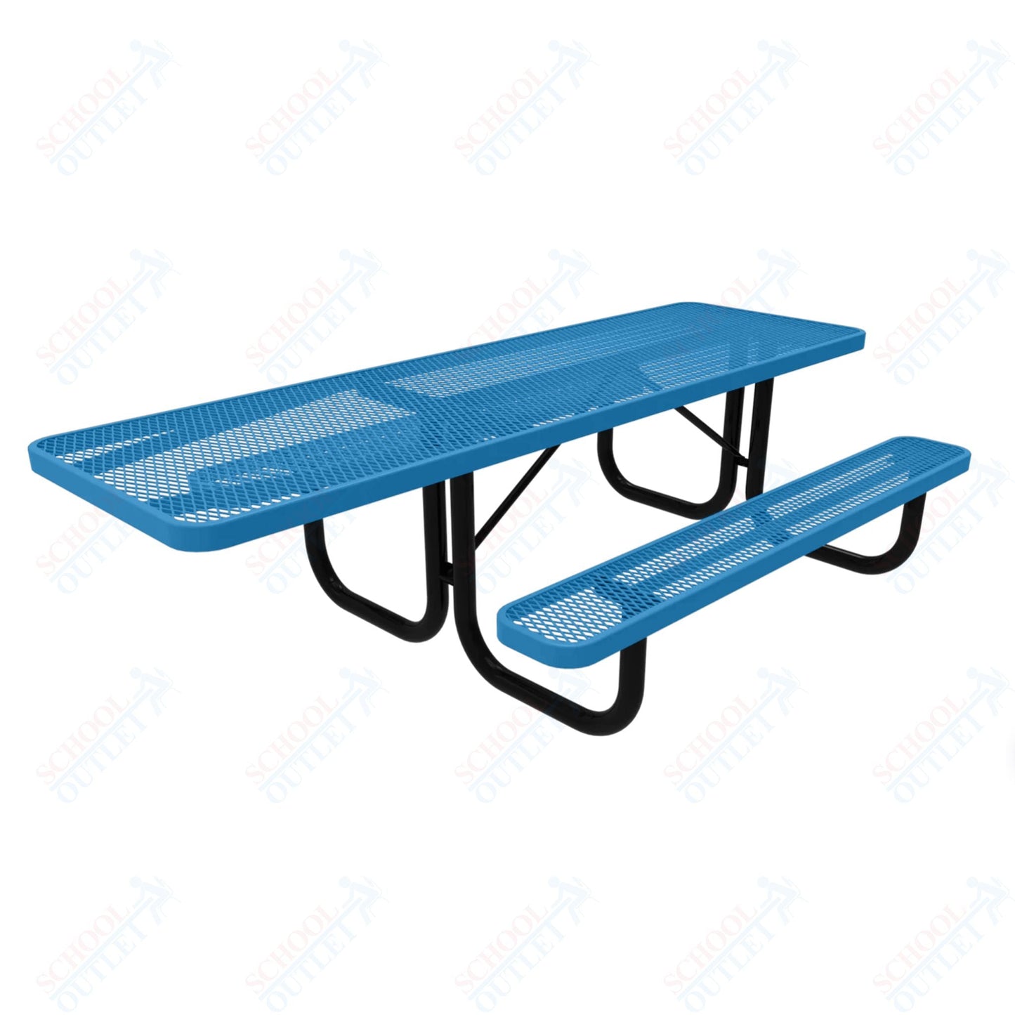 MyTcoat MYT - TRT08 - 001 8' Rectangular Portable Picnic Table with 2 Benches and ADA Accessible (94"W x 60"D x 30''H) - SchoolOutlet