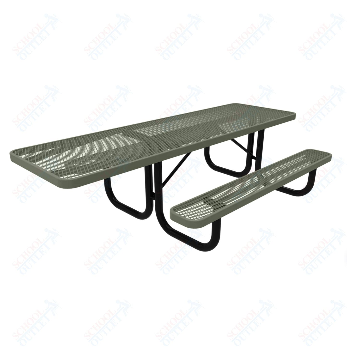 MyTcoat MYT - TRT08 - 001 8' Rectangular Portable Picnic Table with 2 Benches and ADA Accessible (94"W x 60"D x 30''H) - SchoolOutlet