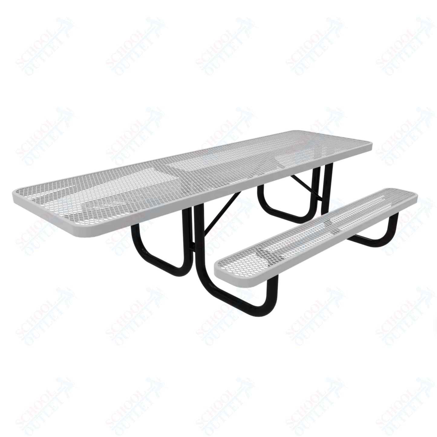 MyTcoat MYT - TRT08 - 001 8' Rectangular Portable Picnic Table with 2 Benches and ADA Accessible (94"W x 60"D x 30''H) - SchoolOutlet