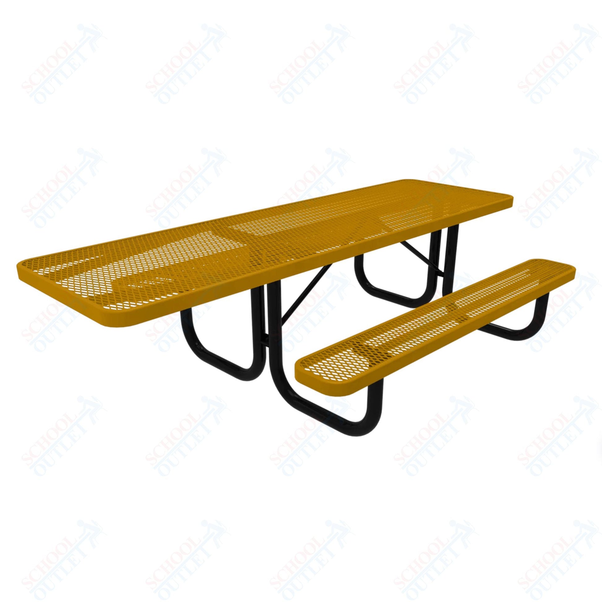 MyTcoat MYT - TRT08 - 001 8' Rectangular Portable Picnic Table with 2 Benches and ADA Accessible (94"W x 60"D x 30''H) - SchoolOutlet