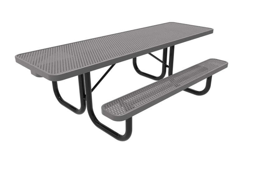 MyTcoat MYT-TRT08-002 8' Rectangular Portable Picnic Table with 2 Benches and Alternate ADA Accessible (94"W x 60"D x 30''H) - SchoolOutlet