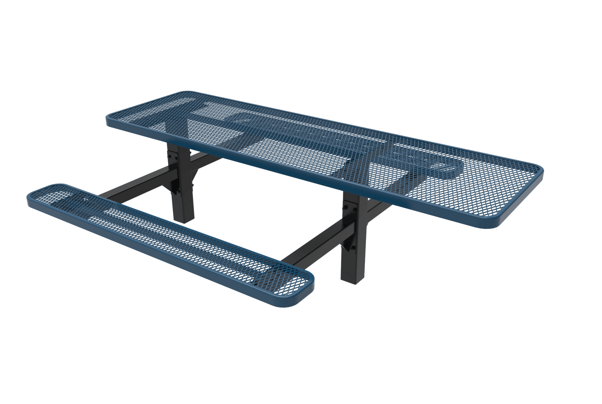 MyTcoat MYT-TRT08-08-001 8' Rectangular Double Pedestal Picnic Table with Inground Mount and ADA Accessible (96"W x 75.5"D x 30"H) - SchoolOutlet
