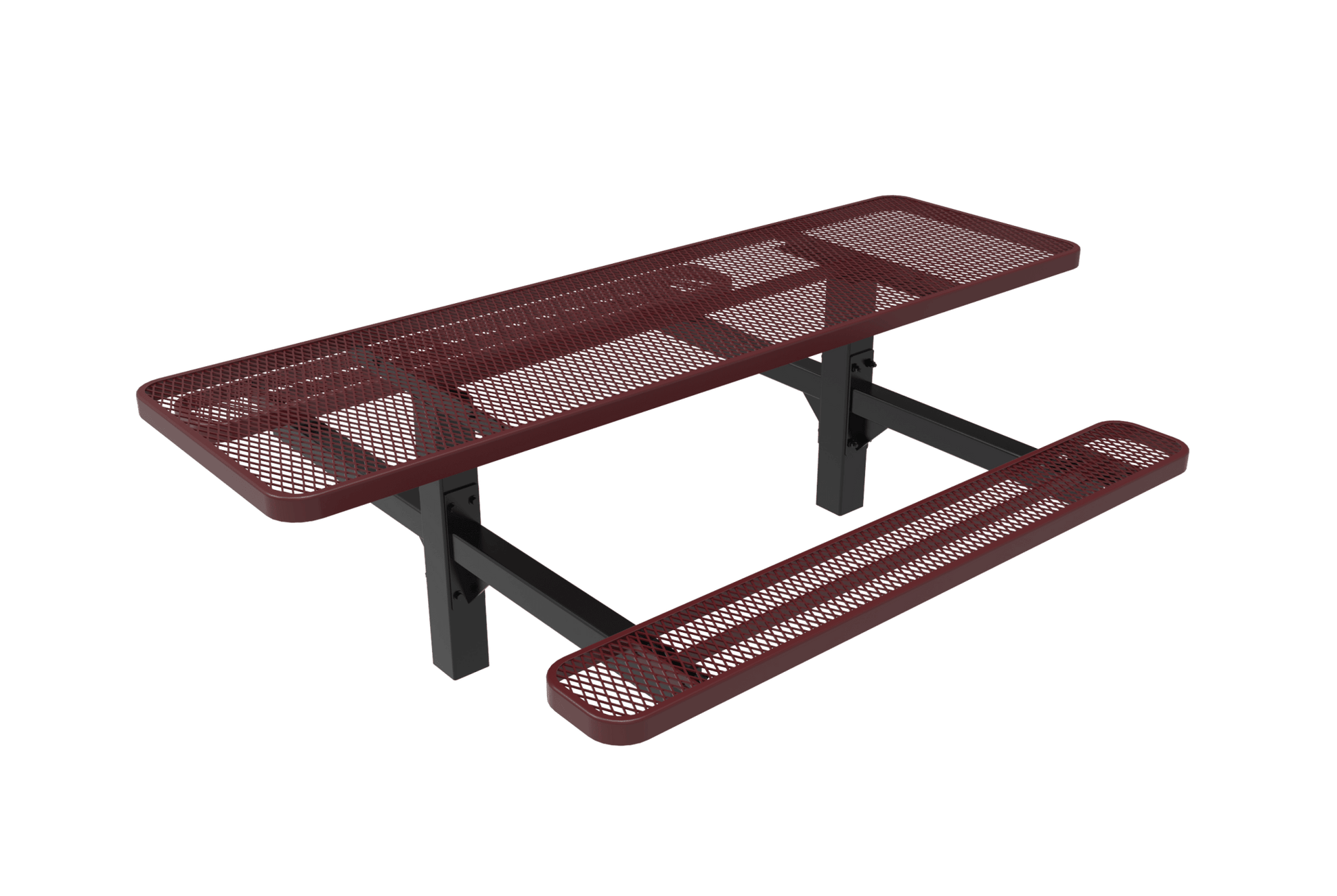 MyTcoat MYT-TRT08-08 8′ Rectangular Double Pedestal Picnic Table with Inground Mount (96"W x 75.5"D x 28.2"H) - SchoolOutlet