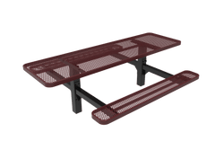 MyTcoat MYT-TRT08-08 8′ Rectangular Double Pedestal Picnic Table with Inground Mount (96"W x 75.5"D x 28.2"H)