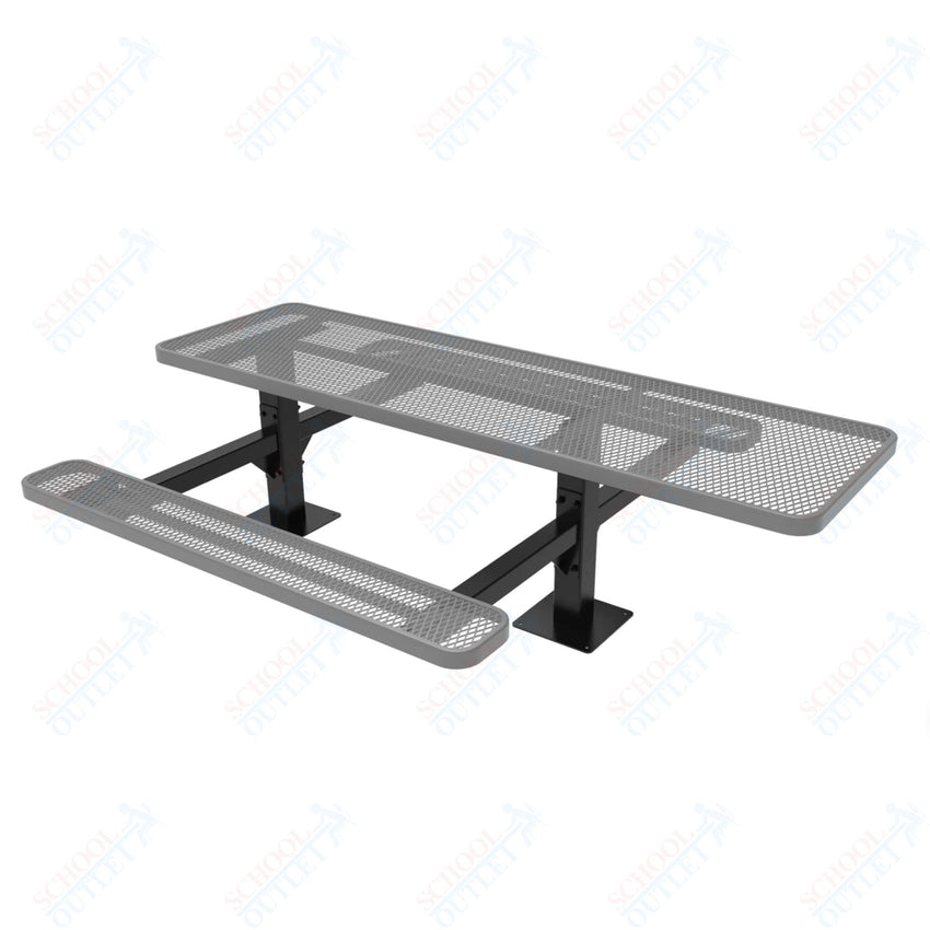 MyTcoat MYT - TRT08 - 09 - 001 8' Rectangular Double Pedestal Picnic Table with Surface Mount and ADA Accessible (96"W x 75.5"D x 30"H) - SchoolOutlet